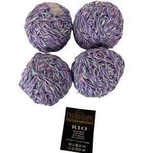 Cascade Yarns Rio Yarn Lot of 4 Balls Purple No 0245 Cotton Viscose